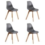 Tijdloze set van 4 functionele eetkamerstoelen KITO - grijs, Nieuw, Ophalen of Verzenden, Vier, Modern