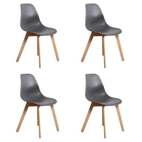 Tijdloze set van 4 functionele eetkamerstoelen KITO - grijs, Huis en Inrichting, Stoelen, Vier, Grijs, Nieuw, Ophalen of Verzenden