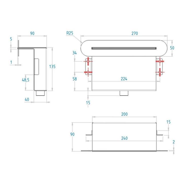 Inbouw Cascade Waterval Lagoo Nesso 27 x 5 cm RVS (In 6, Doe-het-zelf en Verbouw, Sanitair, Ophalen of Verzenden