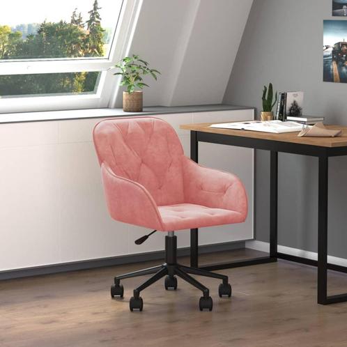 vidaXL Kantoorstoel draaibaar fluweel roze, Huis en Inrichting, Bureaus, Nieuw, Verzenden