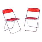 Klapstoel set van 2 Pornainen 74x46x47 cm rood [en.casa], Huis en Inrichting, Stoelen, Verzenden, Nieuw