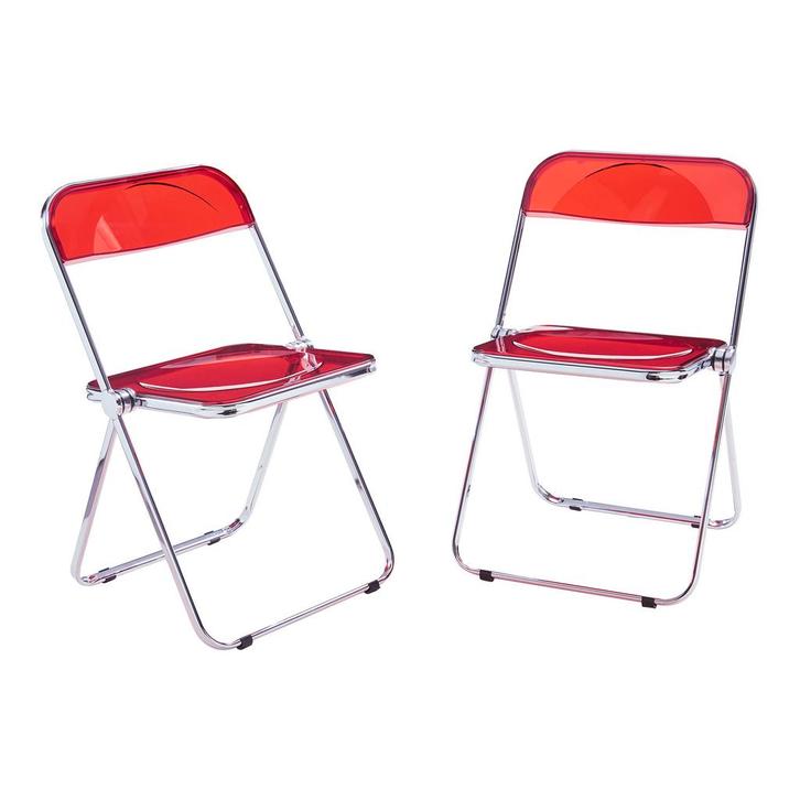 Klapstoel set van 2 Pornainen 74x46x47 cm rood [en.casa], Huis en Inrichting, Stoelen, Verzenden