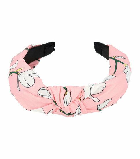 Haarband Diadeem Knoop Bloemen Print Roze, Sieraden, Tassen en Uiterlijk, Uiterlijk | Haarverzorging, Verzenden