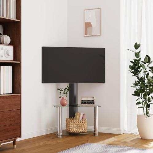 vidaXL Tv-standaard hoek 2-laags voor 32-70 inch zwart en, Huis en Inrichting, Kasten | Televisiemeubels, 25 tot 50 cm, Nieuw