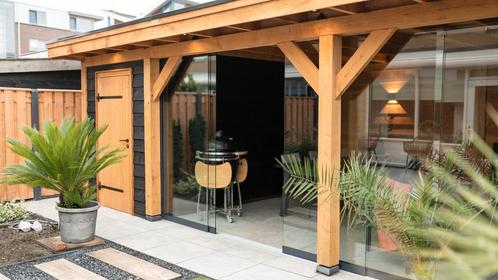 Plat dak overkapping met glaswanden 800×400cm type Steyn, Tuin en Terras, Overkappingen, Ophalen of Verzenden