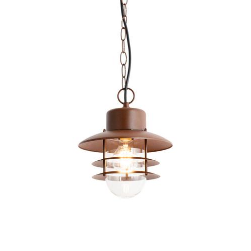 Industriële hanglamp roestbruin IP44 - Shell, Tuin en Terras, Buitenverlichting, Nieuw, 50 tot 250 watt, Overige materialen