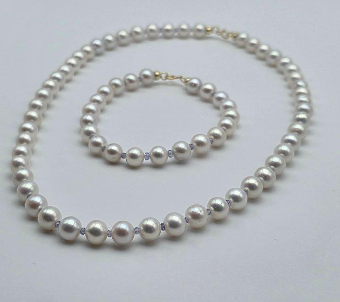 Zonder Minimumprijs - 2-delige sieradenset - 18 karaat Geel, Sieraden, Tassen en Uiterlijk, Antieke sieraden