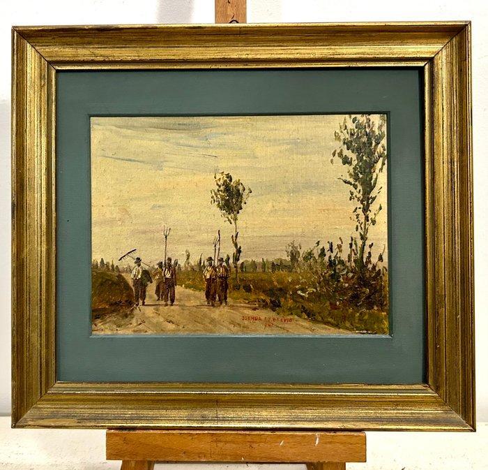 Joshua Felise Ziro Brevio (1880-1961) - Braccianti Agricoli, Antiek en Kunst, Kunst | Schilderijen | Klassiek