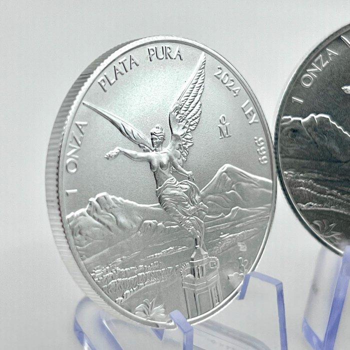 Mexico. 1 Onza 2024 Libertad – 3 x 1 oz Silver Coin – .999, Postzegels en Munten, Munten | Europa | Niet-Euromunten