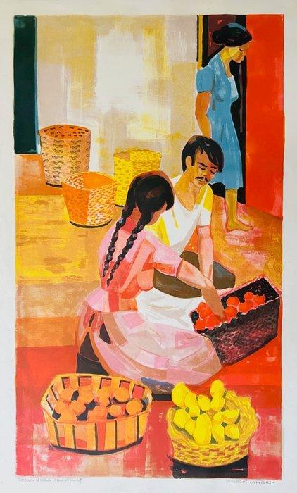 Georges-Lambert (1919-1998) - Marché mexicain - Lithographie, Antiek en Kunst, Antiek | Overige Antiek