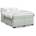 vidaXL Boxspring met matras fluweel lichtgrijs 140x200 cm, Huis en Inrichting, Slaapkamer | Bedden, Verzenden, 140 cm, 200 cm