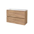 Badmeubelset BWS Salt 100x39cm Greeploos 2 Lades Met, Ophalen of Verzenden, Nieuw, Chroom, Bad