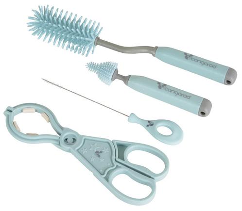 Cangaroo Blue 4-delige Flessenborstel Set 110212, Kinderen en Baby's, Babyvoeding en Toebehoren, Nieuw, Verzenden