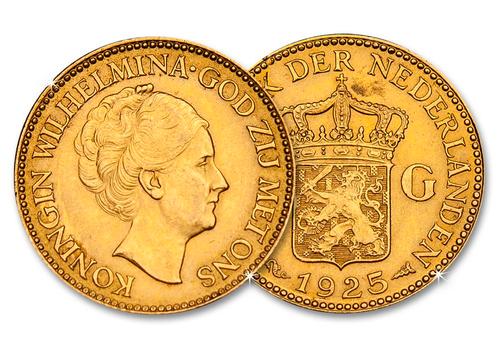 Gouden Tientje Wilhelmina  1925, Postzegels en Munten, Munten | Nederland, Verzenden