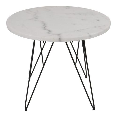 Bijzettafel salontafel marmer rond 55 cm metaal onderstel, Huis en Inrichting, Tafels | Salontafels, Minder dan 50 cm, Rond, Nieuw