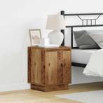vidaXL Nachttafeltje met LED-verlichting Oud Hout 39x34.5x50, Huis en Inrichting, Minder dan 45 cm, Verzenden, Nieuw, Minder dan 55 cm