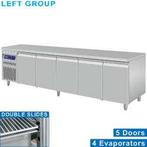 Rvs Gekoelde Werkbank | 5 Deurs - 253 x 70 x 85/90 cm, Verzenden, Nieuw in verpakking