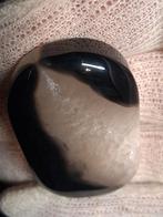 Natural Agate Palmstone - oval - 5x3 cm - Black Agate - nice, Verzamelen, Verzenden