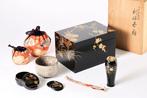 Theekistje / doosje - Okada Hyokan () Gouden Maki-e