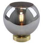 Design tafellamp goud rookglas, Giada, met schakelaar, Huis en Inrichting, Lampen | Tafellampen, Minder dan 50 cm, Nieuw, Glas