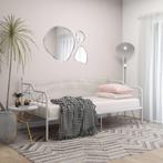 vidaXL Slaapbank metaal wit 90x200 cm, Huis en Inrichting, Slaapkamer | Bedden, 90 cm, Eenpersoons, Verzenden, Wit