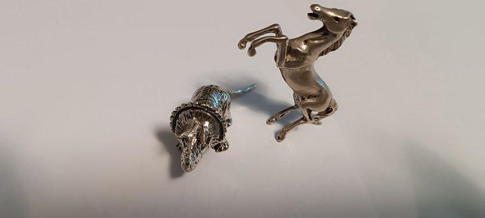 Miniatuur beeldje (2) - Zilver, Antiek en Kunst, Antiek | Goud en Zilver