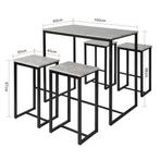2dekans | SoBuy 5-Delige Eettafel Set OGT15-HG - 1 Tafel 4, Huis en Inrichting, Tafels | Eettafels, Ophalen of Verzenden, Zo goed als nieuw