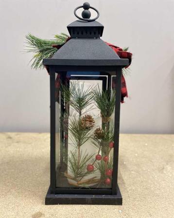LUCOZA Kerstlantaarn | LED kaars | met timer | Glas/metaal | beschikbaar voor biedingen