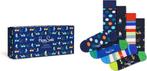 Happy Socks - maat 41-46- navy giftbox 4P multi III, Kleding | Dames, Sokken en Kousen, Verzenden, Nieuw