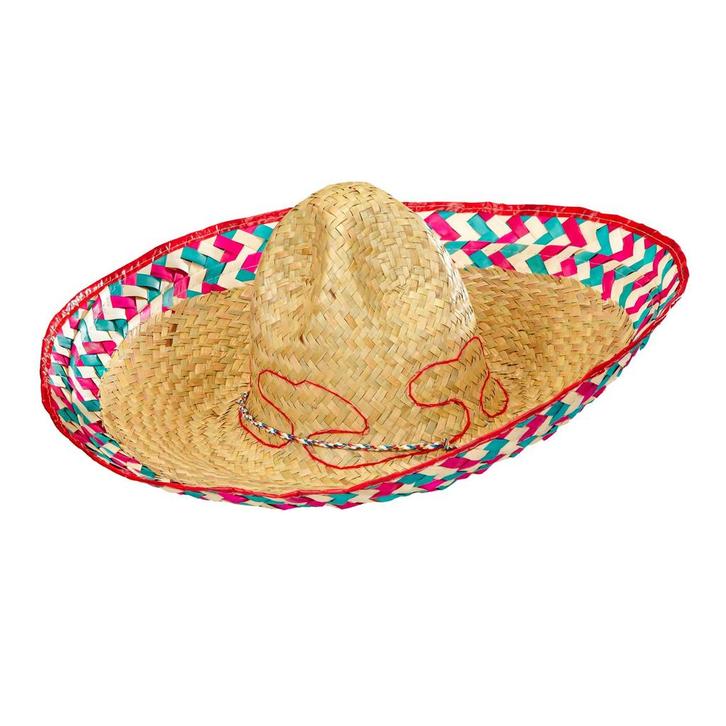 Gekleurde Sombrero Mexicaans 52cm, Hobby en Vrije tijd, Feestartikelen, Nieuw, Verzenden