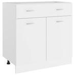 vidaXL Onderkast met lade Lyon 80x46x81,5 cm bewerkt hout, Huis en Inrichting, Keuken | Keukenelementen, Verzenden, Nieuw, Wit