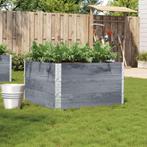 vidaXL Plantenbak 100x100 cm massief grenenhout grijs, Verzenden, Nieuw, Hout