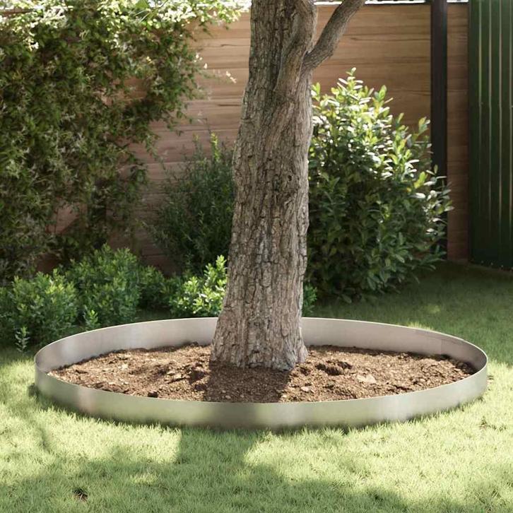 vidaXL Tuin Grasperkafwerking Zilver 450 x 20 cm Roestvrij, Tuin en Terras, Overige Tuin en Terras, Nieuw, Verzenden