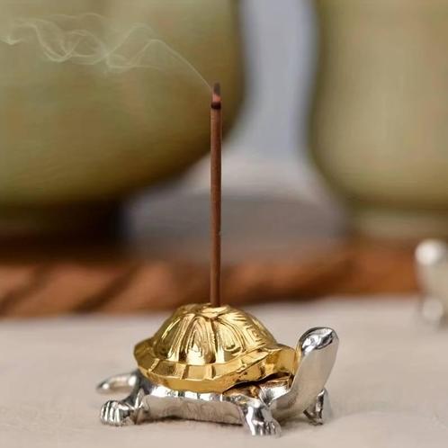 Wierookhouder Schildpad - Zilver & Goudkleurig, Huis en Inrichting, Woonaccessoires | Overige, Verzenden