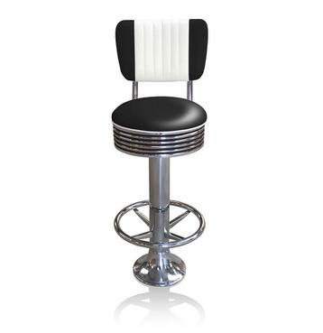 Bar stool BS-27 CB Black with footring-Beton beschikbaar voor biedingen
