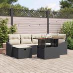 vidaXL Tuin Sofa Set 7 pcs Zwart poly rattan, Tuin en Terras, Tuinsets en Loungesets, Verzenden, Nieuw