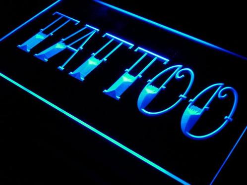 TATTOO neon bord lamp LED cafe verlichting reclame lichtbak, Huis en Inrichting, Lampen | Overige, Nieuw, Verzenden