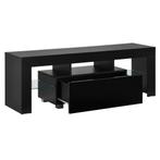 Tv meubel Grimsey met led verlichting 130x35x45 cm zwart, Verzenden, Nieuw