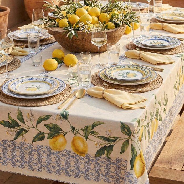 Tafelkleed Gobelin Mediterranea – Citroenen en Geweven, Antiek en Kunst, Antiek | Kleden en Textiel