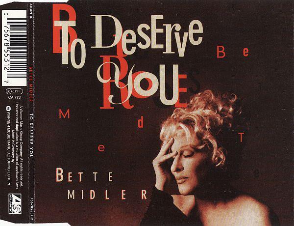 cd single - Bette Midler - To Deserve You, Cd's en Dvd's, Cd Singles, Zo goed als nieuw, Verzenden