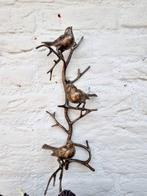 Beeldje - Wanddecoratie bronzen vogels - Brons
