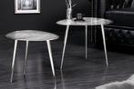 Set van 2 salontafels ELEMENTS 50cm zilver metaal, Huis en Inrichting, Tafels | Salontafels, Ophalen of Verzenden, Nieuw