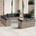 vidaXL 12-delige Loungeset met kussens poly rattan, Verzenden, Nieuw, Rotan, Loungeset