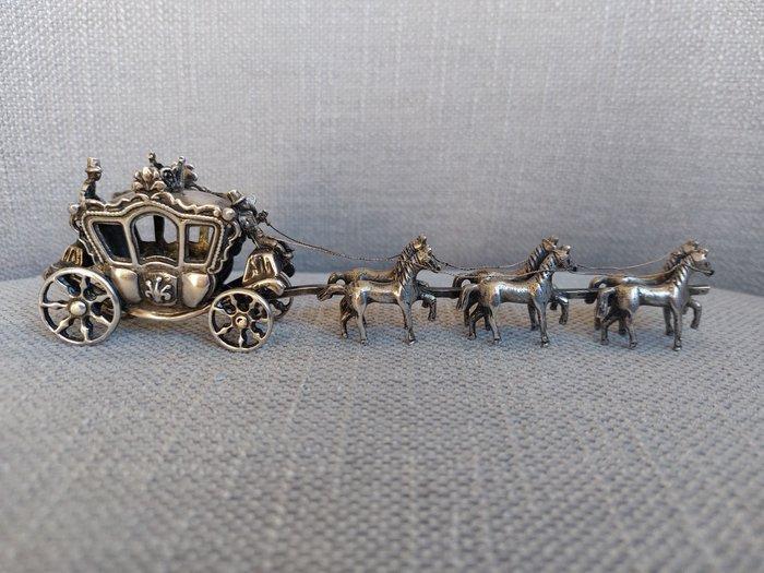 Koets - miniatuur figuur - .835 zilver - Koninklijke koets, Antiek en Kunst, Antiek | Goud en Zilver