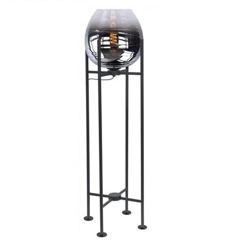 Highlight vloerlamp incl. 26cm Semi Smoked Zwart E27 100 cm, Huis en Inrichting, Lampen | Vloerlampen, Metaal, Ophalen of Verzenden