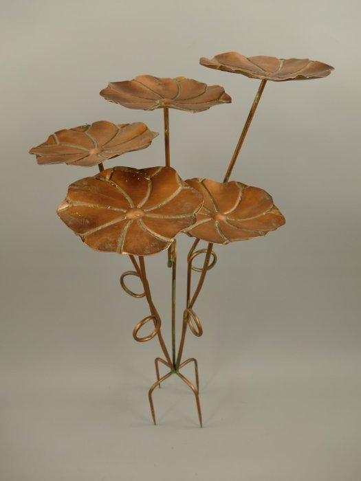 Beeldje - Large metal flower / Leaves - garden art - IJzer, Antiek en Kunst, Curiosa en Brocante