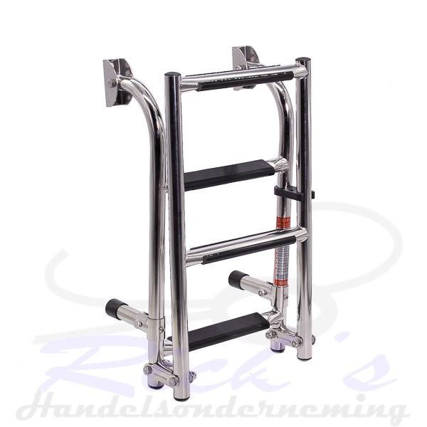 Zwemtrap RVS 316 - Spiegelmontage - opklapbaar 4 treden, Watersport en Boten, Bootonderdelen, Nieuw, Ophalen of Verzenden