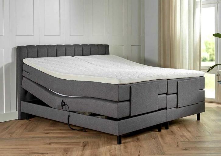 ACTIE! Elektrische boxspring Vienna 140 200 Antraciet, Huis en Inrichting, Slaapkamer | Boxsprings, 140 cm, 200 cm, Grijs, Twijfelaar