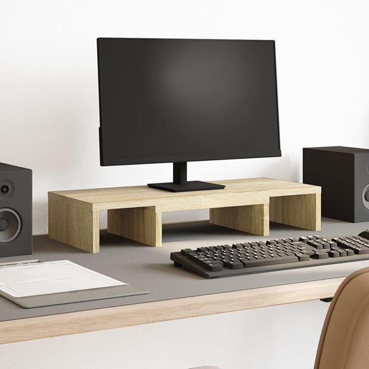 vidaXL Monitorstandaard verstelbaar 60x24x10,5 cm hout, Computers en Software, Overige Computers en Software, Nieuw, Verzenden