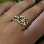 Gouden puzzel ring, Gebruikt, Overige kleuren, 19 tot 20, Ophalen of Verzenden